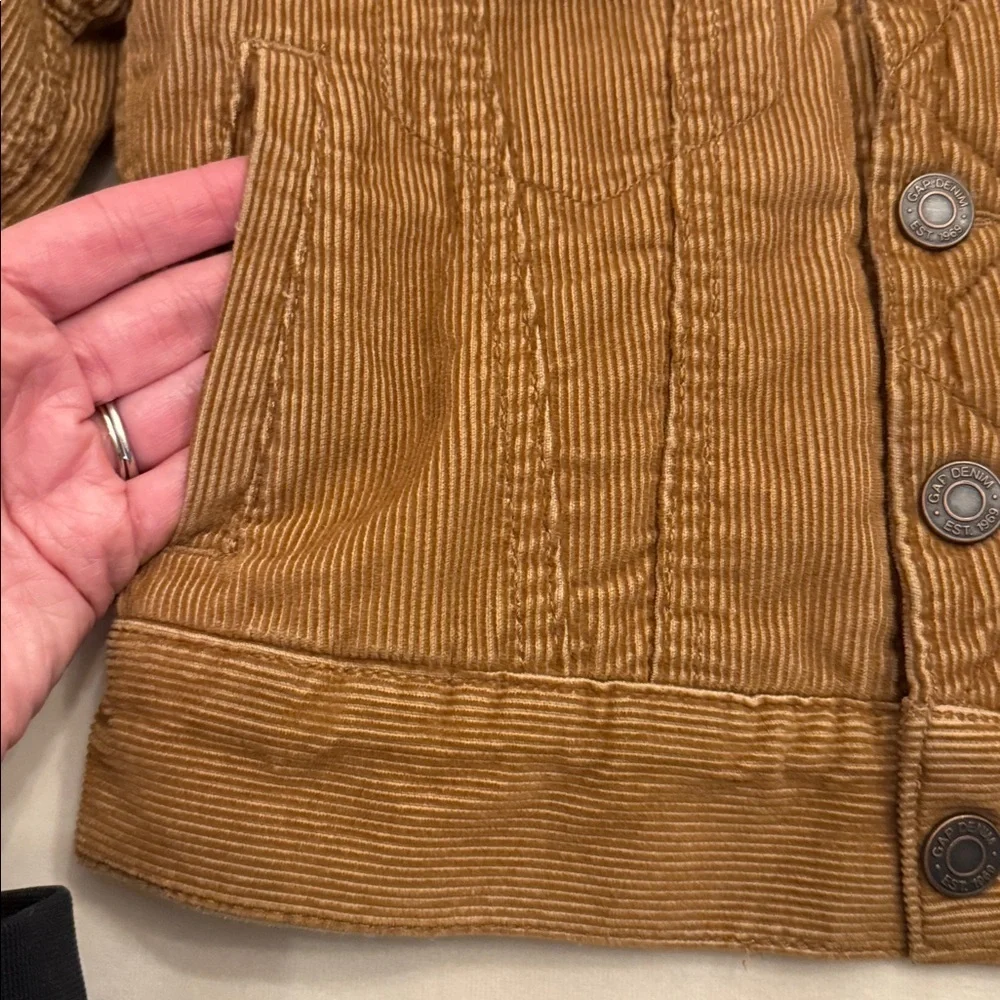 Too cute! GAP Kids Tan Corduroy Jacket with Sherpa Collar, sz XS